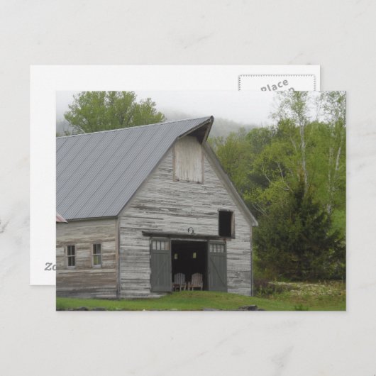 Rustikaler Stall - Vermont Postkarte (Vorne/Hinten)