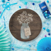Rustikaler Stall Wedding Wood Mason Jar Babys Atem Pappteller (Party)