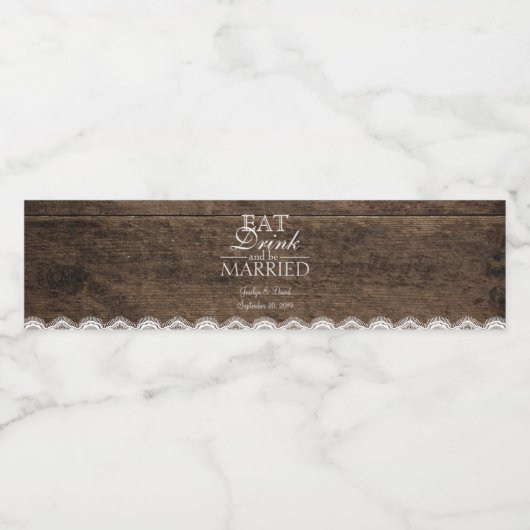 Rustikaler Stall Wedding Wood Mason Jar Babys Atem Wasserflaschenetikett (Einzelnes Label)