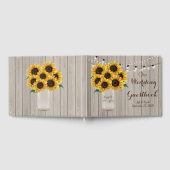 Rustikaler Stall Wedding Wood Mason Jar Sonnenblum Gästebuch (Voll)