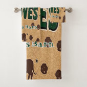 Rustikaler Stall Willkommen mit Individuelle Name Badhandtuch Set (Insitu)