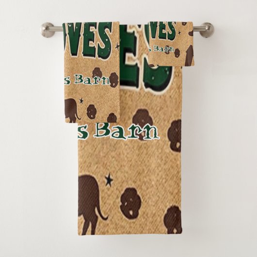 Rustikaler Stall Willkommen mit Individuelle Name Badhandtuch Set (Insitu)