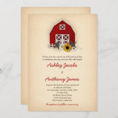 Rustikaler Stallhof Land Sonnenblume Daisy Hochzei Einladung (Vorne/Hinten)