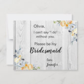 Rustikaler Stallholz-Blumenpfirsich Vorschlag Einladung (Rückseite)