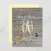 rustikaler Stallholz Champagner Western Hochzeit Einladung (Vorne/Hinten)