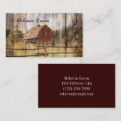 rustikaler Stallholz Western Roter Stall Hochzeit Visitenkarte (Vorne/Hinten)