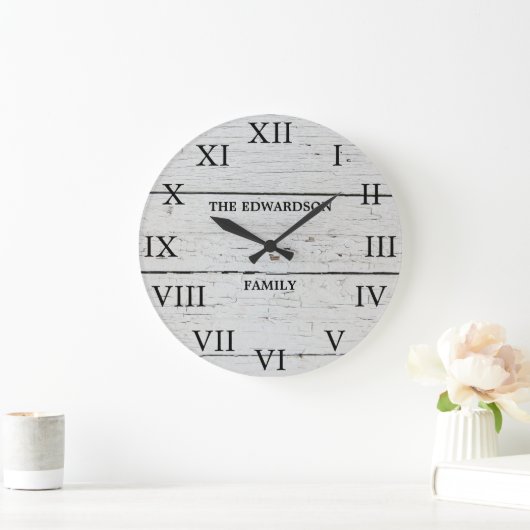 Rustikaler Stallholzname Große Wanduhr (Zuhause)