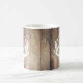 Rustikaler Stallholzplanks Bauernhof Hirschantler Kaffeetasse (Mittel)