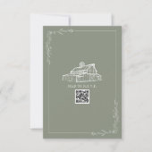 Rustikaler Stallhühner Grüne QR-Code Hochzeit RSVP (Vorderseite)