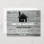 Rustikaler Stallschornstein Wir haben den Adresswe Ankündigungspostkarte (Vorne/Hinten)