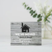 Rustikaler Stallschornstein Wir haben den Adresswe Ankündigungspostkarte (Stehend Vorderseite)