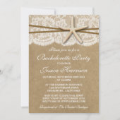 Rustikaler Starfish am Kraft Beach Junggeselinnen- Einladung (Vorderseite)