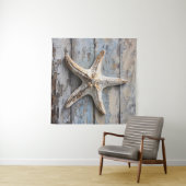 Rustikaler Starfish auf gewittertem Holz Wandteppich (Beispiel (Horizontal))
