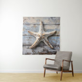 Rustikaler Starfish auf gewittertem Holz Wandteppich (Beispiel)