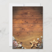Rustikaler Starfish Beach strahlt tropische Hochze Einladung (Rückseite)