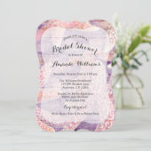 Rustikaler Starfish Lila Die Brautparty schneiden Einladung (Stehend Vorderseite)