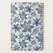 Rustikaler Staubblauer Blumenmuster-Hochzeitsplane Planer (Rückseite)