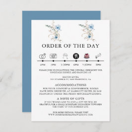 rustikaler staubblauer Wasserfarben-Blumenstrauß Begleitkarte