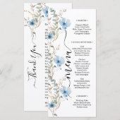 rustikaler staubblauer Wasserfarben-Blumenstrauß Menükarte (Vorne/Hinten)