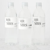 rustikaler staubiger Blauton Wasserfarbe Blumenstr Wasserflaschenetikett (Flaschen)