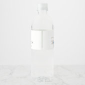 rustikaler staubiger Blauton Wasserfarbe Blumenstr Wasserflaschenetikett (Rückseite)