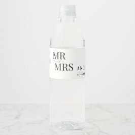 rustikaler staubiger Blauton Wasserfarbe Blumenstr Wasserflaschenetikett