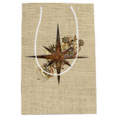 Rustikaler Steampunk Compass Star Mittlere Geschenktüte (Vorderseite)