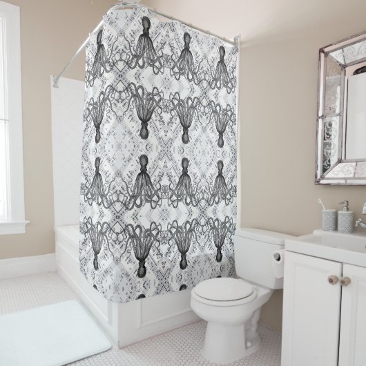 rustikaler Steampunk nautischer, moderner Vintager Duschvorhang (Beispiel)