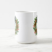 Rustikaler Stechpalmenkranz mit weiß-schwarzem Kar Kaffeetasse (Mittel)