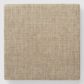 Rustikaler Steinuntersetzer – Jute & Naturmuster (Vorderseite)