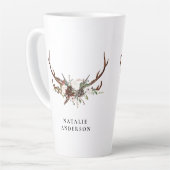 Rustikaler Steppenblütenname Latte Tasse (Linke Ecke)