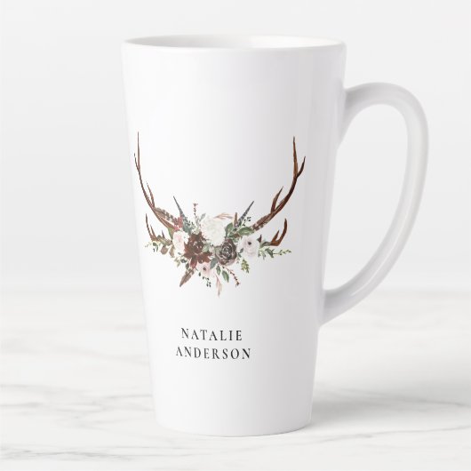 Rustikaler Steppenblütenname Latte Tasse (Rechts)