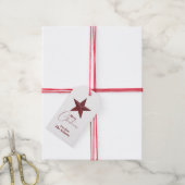 Rustikaler Stern Frohe Weihnachten personalisiert Geschenkanhänger (Mit Garn)