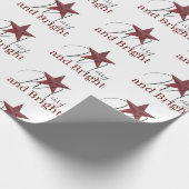 Rustikaler Stern Fröhlich & Hell Geschenkpapier (Ecke)