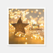 Rustikaler Stern und Weihnachtslicht Serviette (Vorderseite)