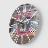 Rustikaler Stil, Holzlook, Familiengeschenk, Shake Große Wanduhr (Winkel)