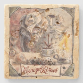 Rustikaler Stone Ebenezer Brew Untersetzer (Vorderseite)