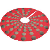 Rustikaler Stone Mandala auf Rot Polyester Weihnachtsbaumdecke (Schrägansicht)