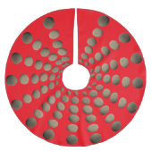 Rustikaler Stone Mandala auf Rot Polyester Weihnachtsbaumdecke (Vorderseite)