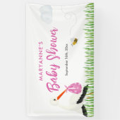 Rustikaler Storch mit Baby-Dusche für Bienen & But Banner (Vertikal)