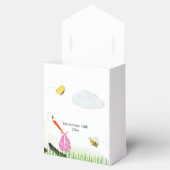 Rustikaler Storch mit Baby-Dusche für Bienen & But Geschenkschachtel (Geöffnet)