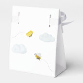 Rustikaler Storch mit Baby-Dusche für Bienen & But Geschenkschachtel (Rückseite)