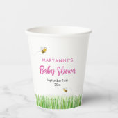 Rustikaler Storch mit Baby-Dusche für Bienen & But Pappbecher (Vorderseite)