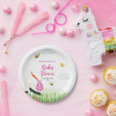 Rustikaler Storch mit Baby-Dusche für Bienen & But Pappteller (Party)