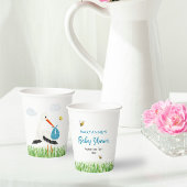 Rustikaler Storch mit Baby-Dusche für Bienen und S Pappbecher