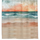 Rustikaler Strand Duschvorhang (Vorderseite)