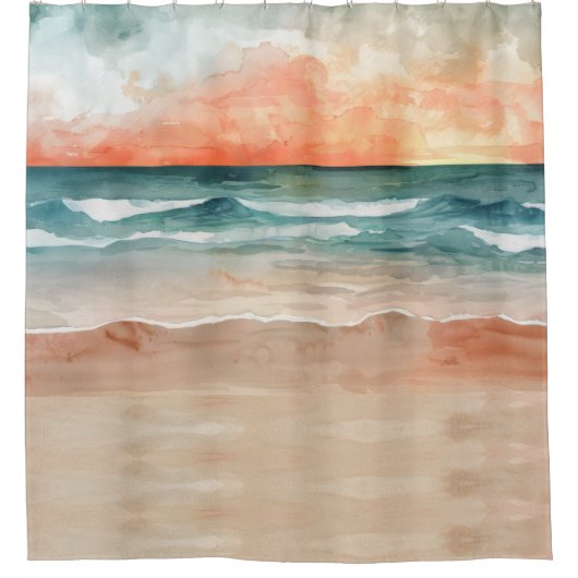 Rustikaler Strand Duschvorhang (Vorderseite)
