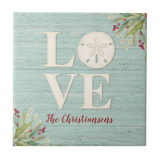 Rustikaler Strand Sand Dollar Fliese (Vorderseite)