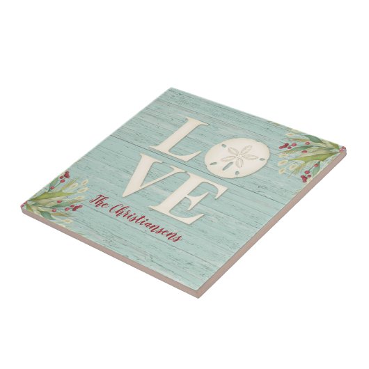 Rustikaler Strand Sand Dollar Fliese (Seite)