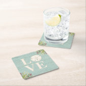 Rustikaler Strand Sand Dollar Rechteckiger Pappuntersetzer (Vor Ort)